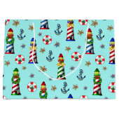 クリスマス航海の灯台 ラージペーパーバッグ (正面)