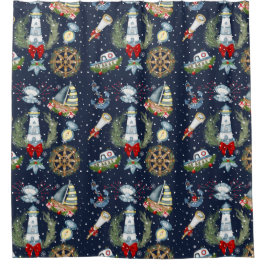 クリスマス航海の シャワーカーテン