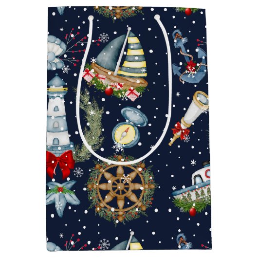 クリスマス航海の ミディアムペーパーバッグ (正面)
