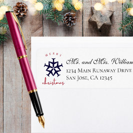 クリスマス航空機スノーフレーク航空アドレス ラベル