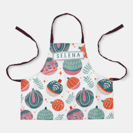 クリスマス色のオーナメント エプロン