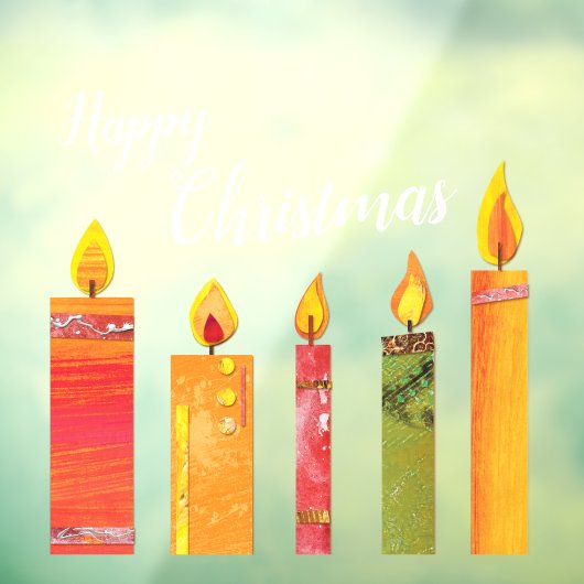 クリスマス色彩の鮮やかカラフル紙はロウソクを切った ウィンドウサイン (シート3)