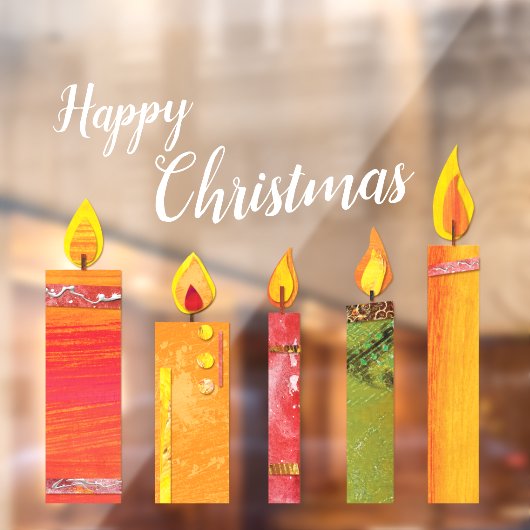 クリスマス色彩の鮮やかカラフル紙はロウソクを切った ウィンドウサイン (シート2)