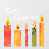 クリスマス色彩の鮮やかカラフル紙はロウソクを切った ウィンドウサイン (シート)