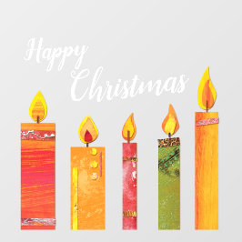 クリスマス色彩の鮮やかカラフル紙はロウソクを切った ウィンドウサイン