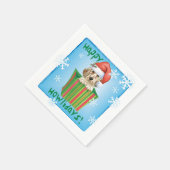 クリスマス英語セッター スタンダードカクテルナプキン (角)