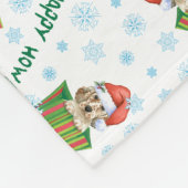 クリスマス英語セッター フリースブランケット (角)