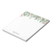 クリスマス葉パインズとレッドベリーホリデー ノートパッド (回転)