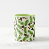 クリスマス葉パインズ、コーン&ベリー ツートーンマグカップ (中央)