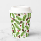 クリスマス葉パインズ、コーン&ベリー 紙コップ (裏面)