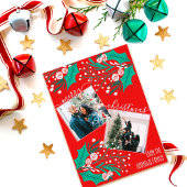 クリスマス葉フローラ編集可能クリスマスフォト シーズンカード