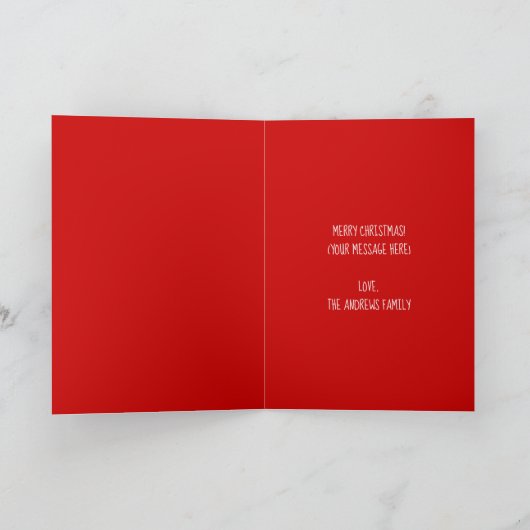 クリスマス葉フローラ編集可能クリスマスフォト シーズンカード (内部)