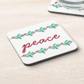 クリスマス葉平和と果実 コースター (左側)