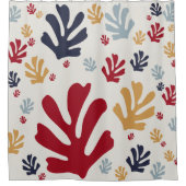 クリスマス葉抽象芸術ミッドセンチュリーモダンシャワー シャワーカーテン (正面)