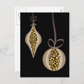 クリスマス葉書Leopardプリント シーズンポストカード (正面/裏面)