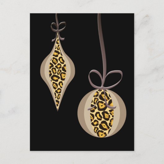 クリスマス葉書Leopardプリント シーズンポストカード (正面)