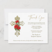 クリスマス葬儀弔問悔やみや弔慰クロス サンキューカード (正面)