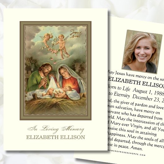 クリスマス葬儀記念祈りの言葉カード