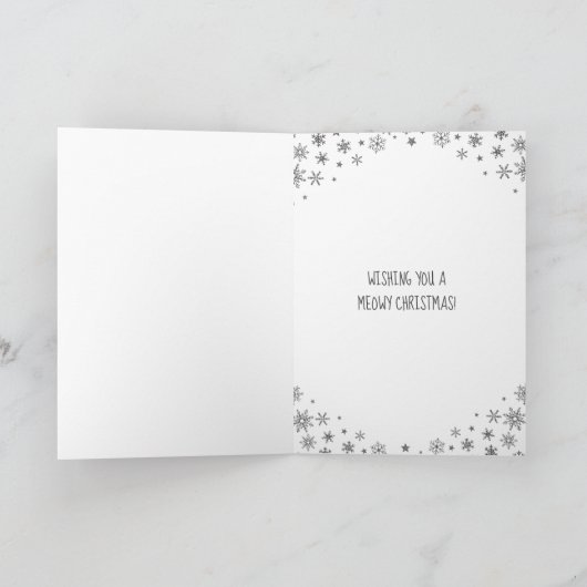 クリスマス虎猫かわいい猫インザスノーホリデーカード シーズンカード (内部)