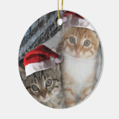クリスマス虎猫子猫 セラミックオーナメント (左)