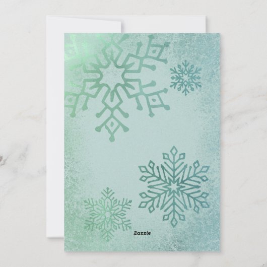 クリスマス虹色の緑のスノーフレーク写真の休日 シーズンカード (裏面)