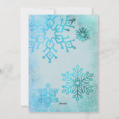 クリスマス虹色の青いスノーフレーク写真 シーズンカード (裏面)