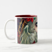 "クリスマス蝋燭"のマグ ツートーンマグカップ (左)