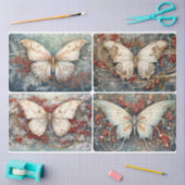 クリスマス蝶4平方 薄葉紙 (クラフト)