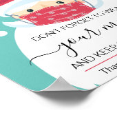 クリスマス衣服マスク安全標識サンタをマスク ポスター (角)