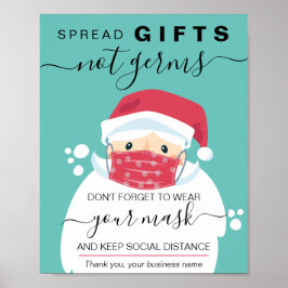 クリスマス衣服マスク安全標識サンタをマスク ポスター