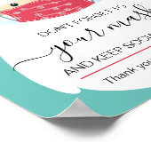 クリスマス衣服マスク安全標識サンタをマスク ポスター (角)