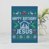 クリスマス衣装 誕生日おめでとう ジーザス 休暇 ダサい 招待状 (スタンド正面)
