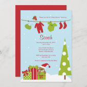 クリスマス衣類ラインのベビーシャワー招待状 招待状 (正面/裏面)