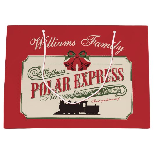 クリスマス表現に行われるポーラ信じト列車の冒険 ラージペーパーバッグ (正面)