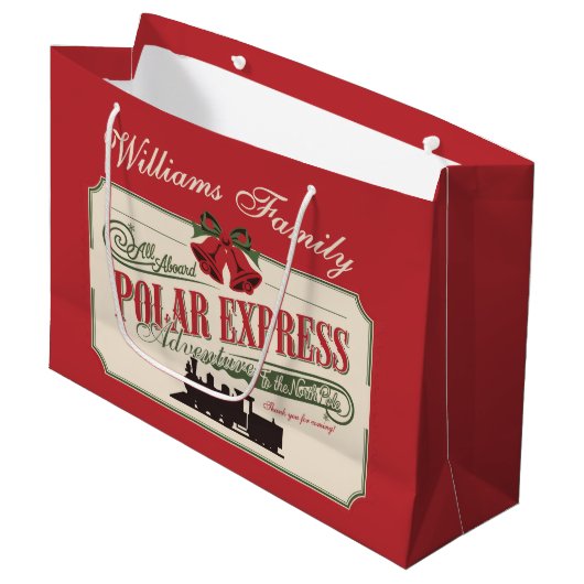 クリスマス表現に行われるポーラ信じト列車の冒険 ラージペーパーバッグ (正面アングル)