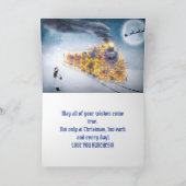 クリスマス表現の孫娘カード サンキューカード (内部)