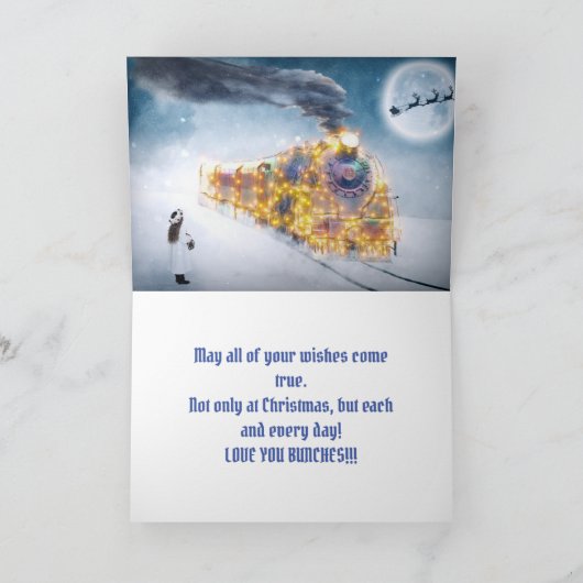 クリスマス表現の孫娘カード サンキューカード (内部)