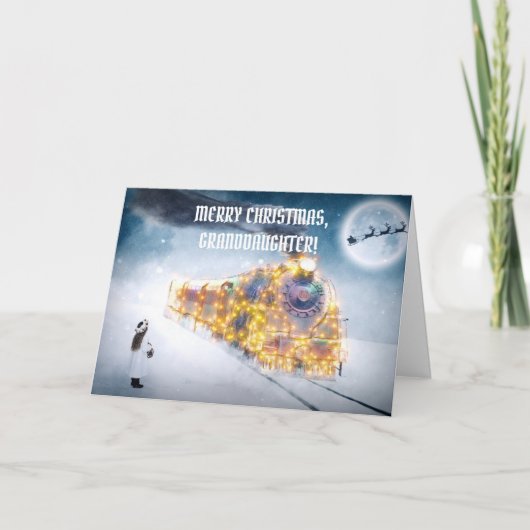 クリスマス表現の孫娘カード サンキューカード (正面)