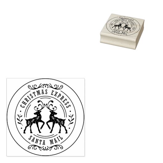 クリスマス表現サンタメールかわいいトナカイ ラバースタンプ (押印)