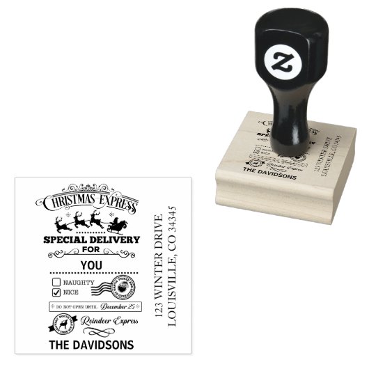 クリスマス表現特別配達サンタトナカイ ラバースタンプ (押印)