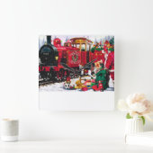 クリスマス表現 スクエア壁時計 (ホーム)