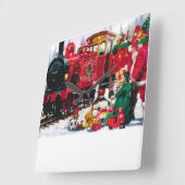 クリスマス表現 スクエア壁時計 (傾斜)