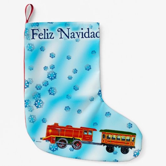 クリスマス表現- Feliz Navidad スモールクリスマスストッキング (正面)