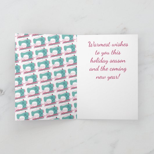 クリスマス裁縫の手作りの贈り物を縫う機械 シーズンカード (内部)