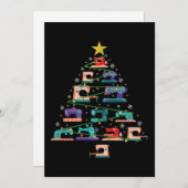 クリスマス裁縫マシンクリスマスツリーキルターギフト シーズンカード (正面/裏面)