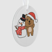 クリスマス装飾で冬に雪だるまを持つクッカ オーナメント (正面)