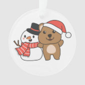 クリスマス装飾で冬に雪だるまを持つクッカ オーナメント (正面)