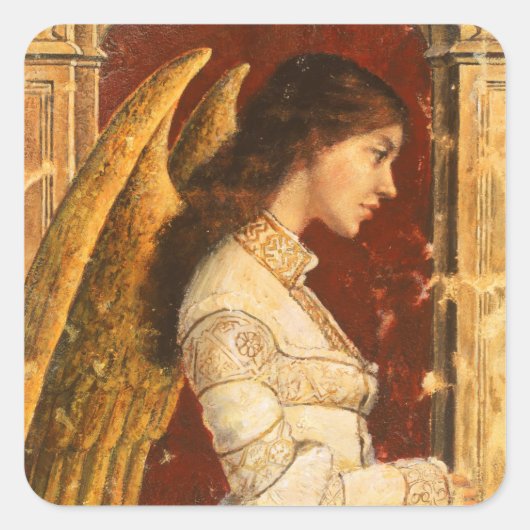 クリスマス装飾エンジェル封筒用シール スクエアシール (正面)