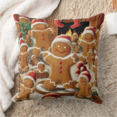 クリスマス装飾ジンジャーブレッドマンパターン クッション (ブランケット)