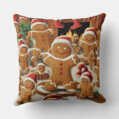 クリスマス装飾ジンジャーブレッドマンパターン クッション (裏面)